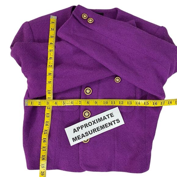 Lauren Meren Blazer Womens 10 Vtg Purple Jacket Officecore Corpcore Career Work - Picture 9 of 12